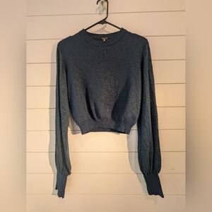 Free People Women’s Let It Shine Shimmering Olive Green Sweater sz XS